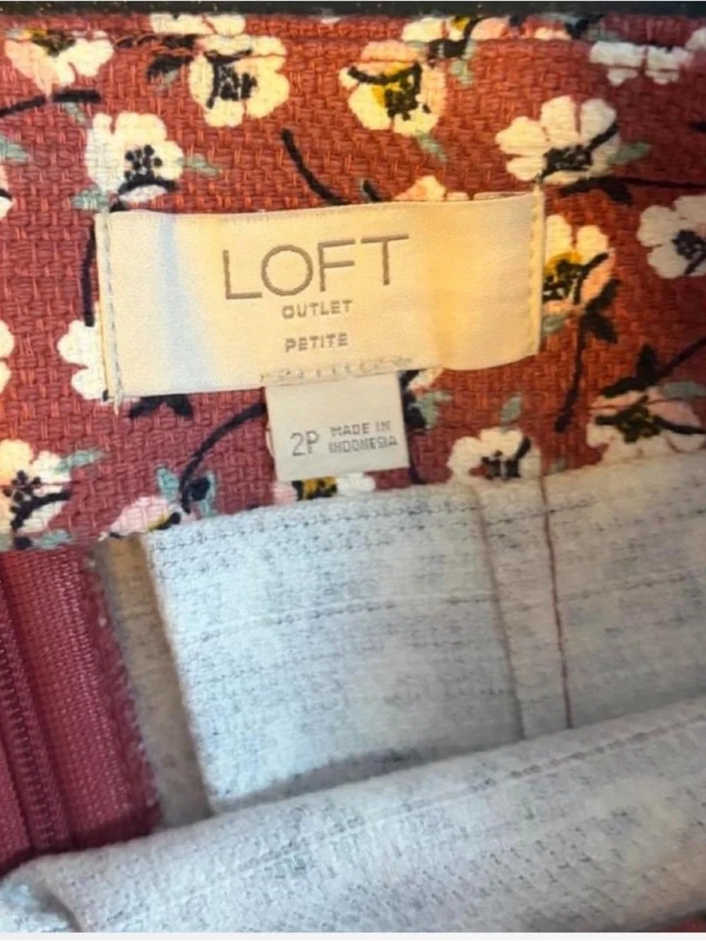 LOFT Rust Floral Pencil Skirt